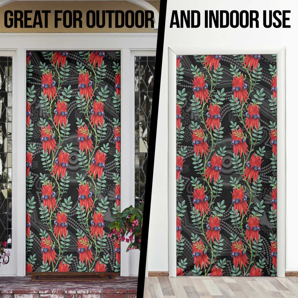 Australia Sturt's Desert Pea Door Cover Aussie Native Flowers Indigenous Art - Aussie Hoodie