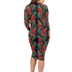 Australia Sturt's Desert Pea Family Matching Long Sleeve Bodycon Dress and Hawaiian Shirt Aussie Native Flowers Indigenous Art - Aussie Hoodie