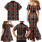 Australia Sturt's Desert Pea Family Matching Mermaid Dress and Hawaiian Shirt Aussie Native Flowers Indigenous Art - Aussie Hoodie