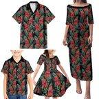 Australia Sturt's Desert Pea Family Matching Puletasi and Hawaiian Shirt Aussie Native Flowers Indigenous Art - Aussie Hoodie