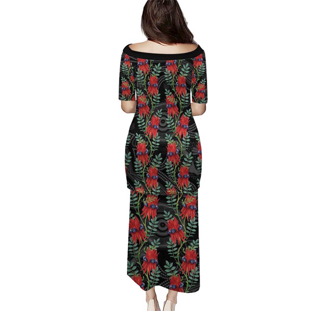 Australia Sturt's Desert Pea Family Matching Puletasi and Hawaiian Shirt Aussie Native Flowers Indigenous Art - Aussie Hoodie