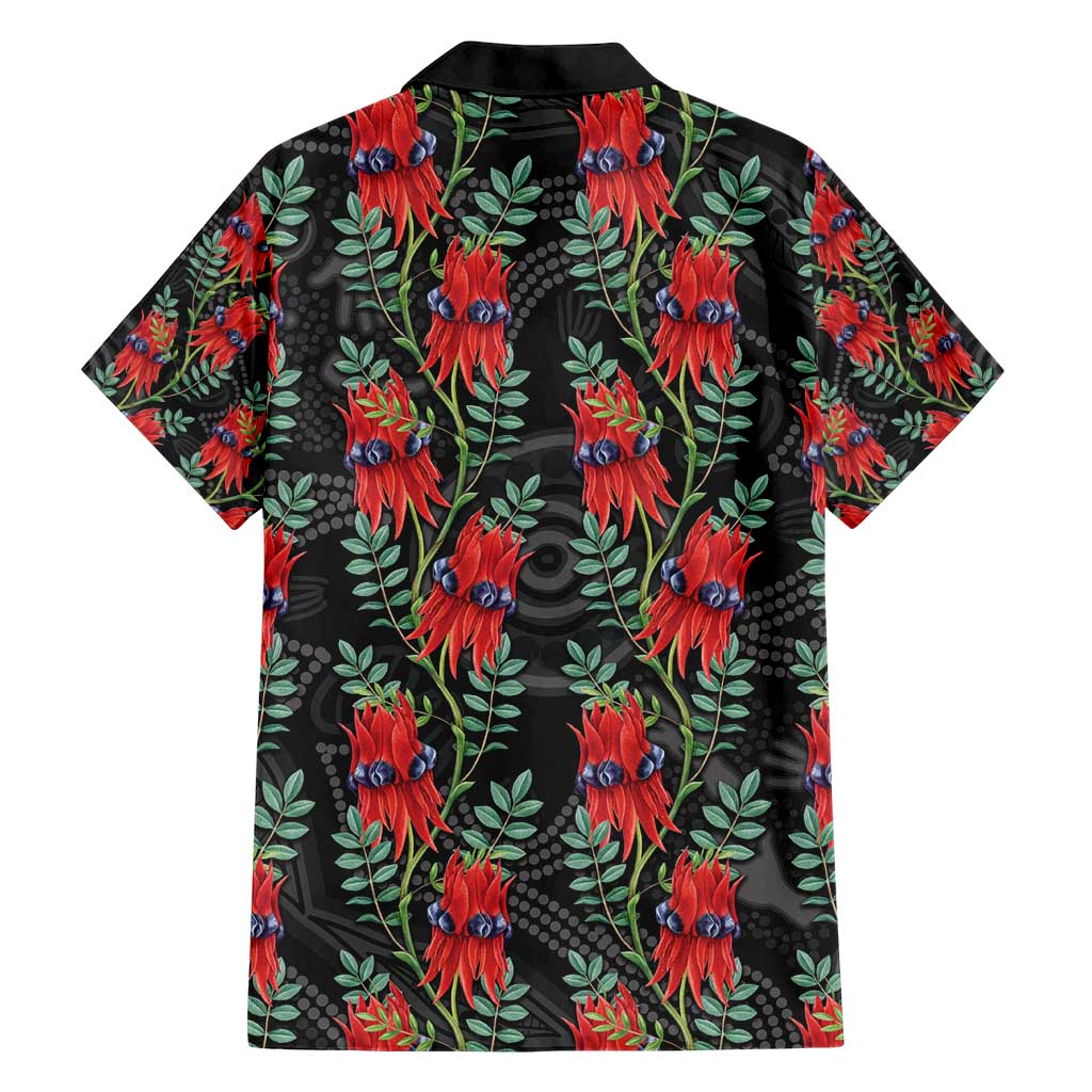 Australia Sturt's Desert Pea Family Matching Short Sleeve Bodycon Dress and Hawaiian Shirt Aussie Native Flowers Indigenous Art - Aussie Hoodie