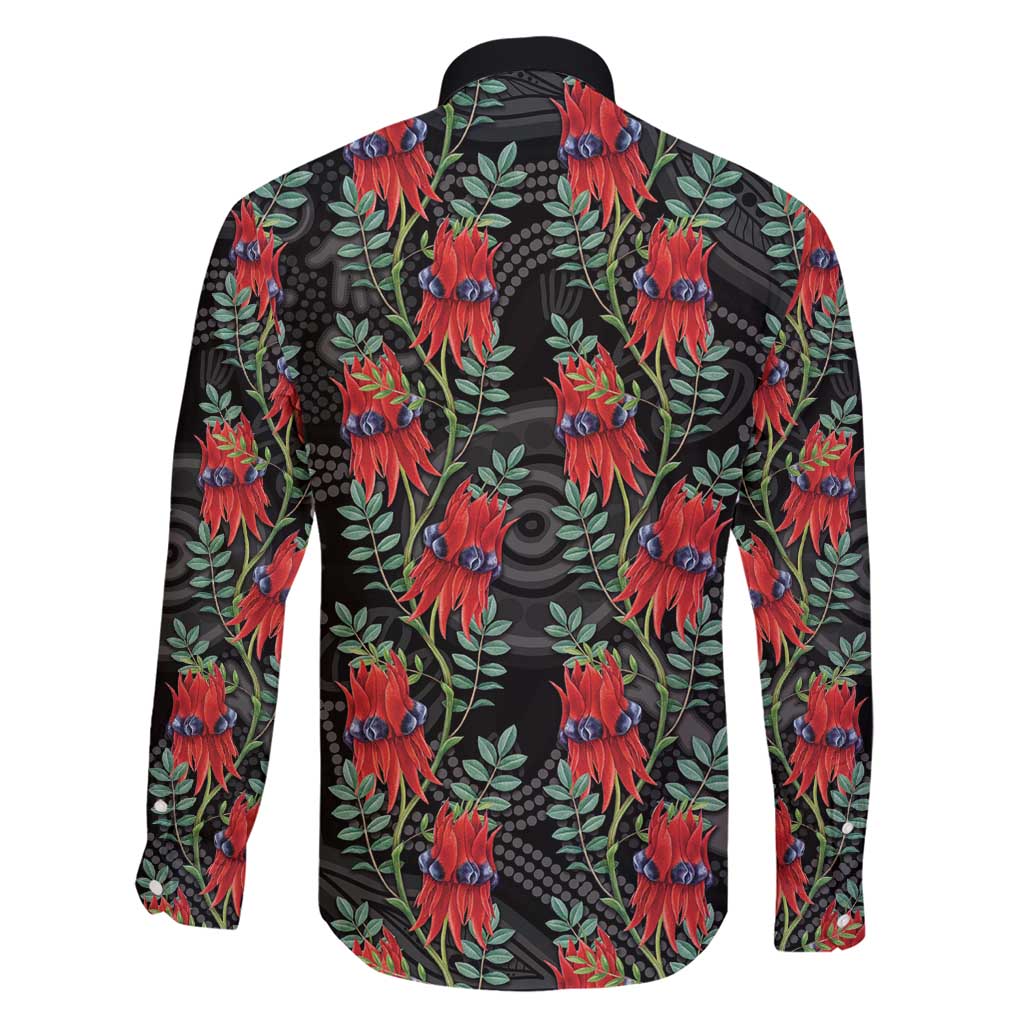 Australia Sturt's Desert Pea Family Matching Short Sleeve Bodycon Dress and Hawaiian Shirt Aussie Native Flowers Indigenous Art - Aussie Hoodie