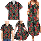 Australia Sturt's Desert Pea Family Matching Summer Maxi Dress and Hawaiian Shirt Aussie Native Flowers Indigenous Art - Aussie Hoodie