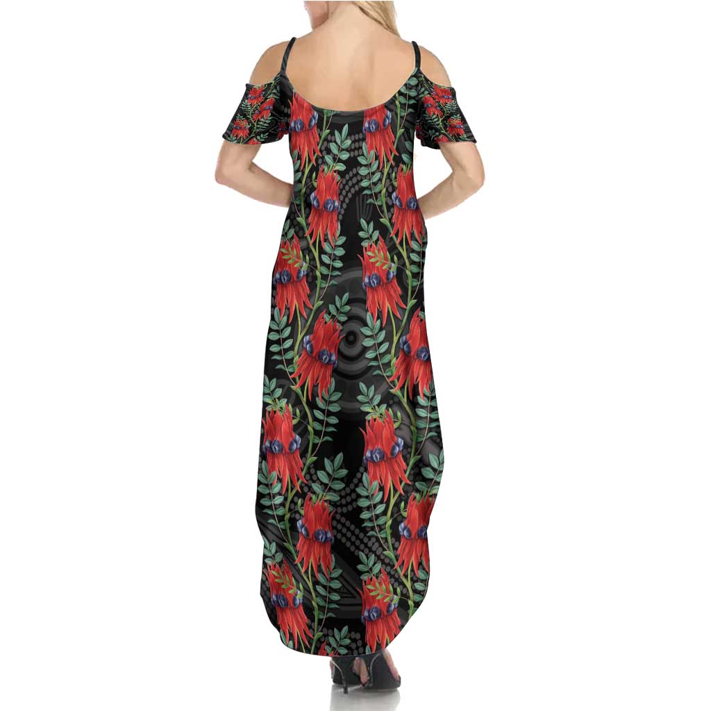 Australia Sturt's Desert Pea Family Matching Summer Maxi Dress and Hawaiian Shirt Aussie Native Flowers Indigenous Art - Aussie Hoodie