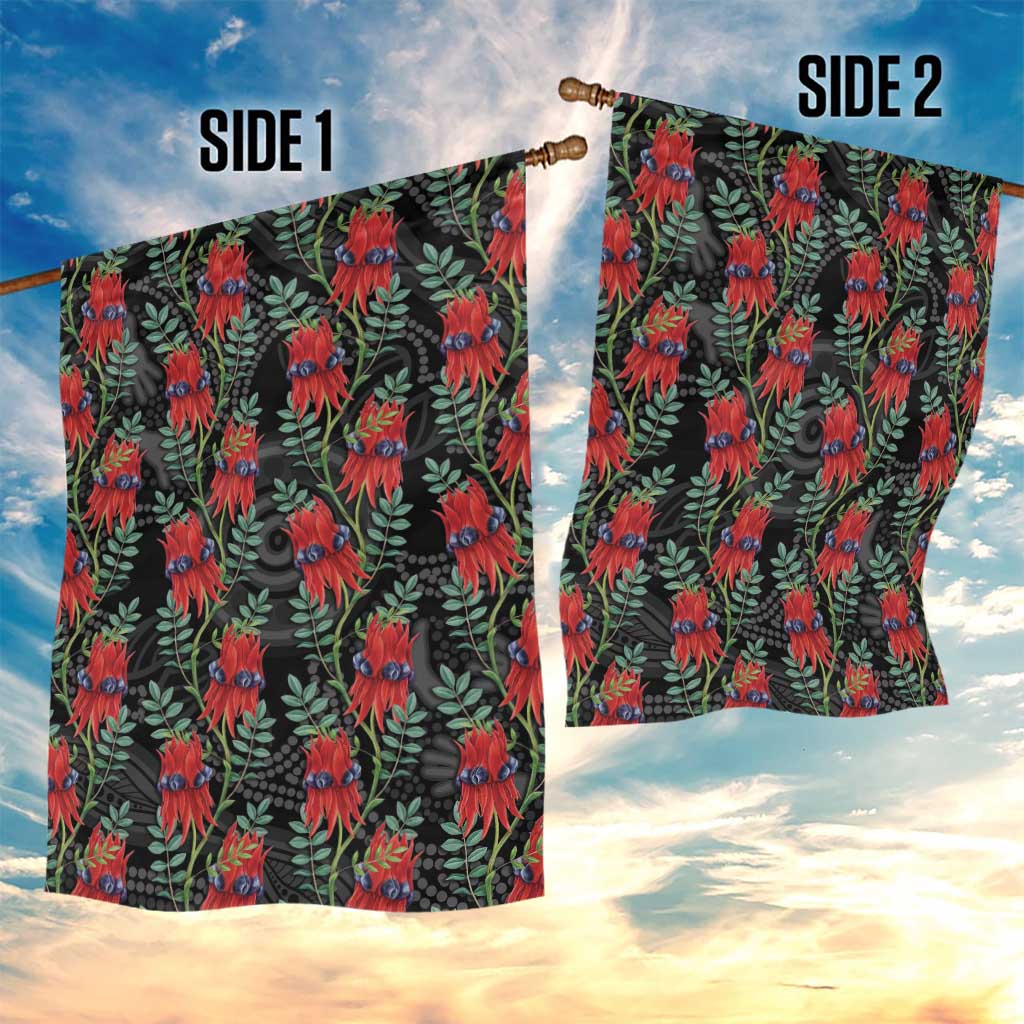 Australia Sturt's Desert Pea Garden Flag Aussie Native Flowers Indigenous Art - Aussie Hoodie