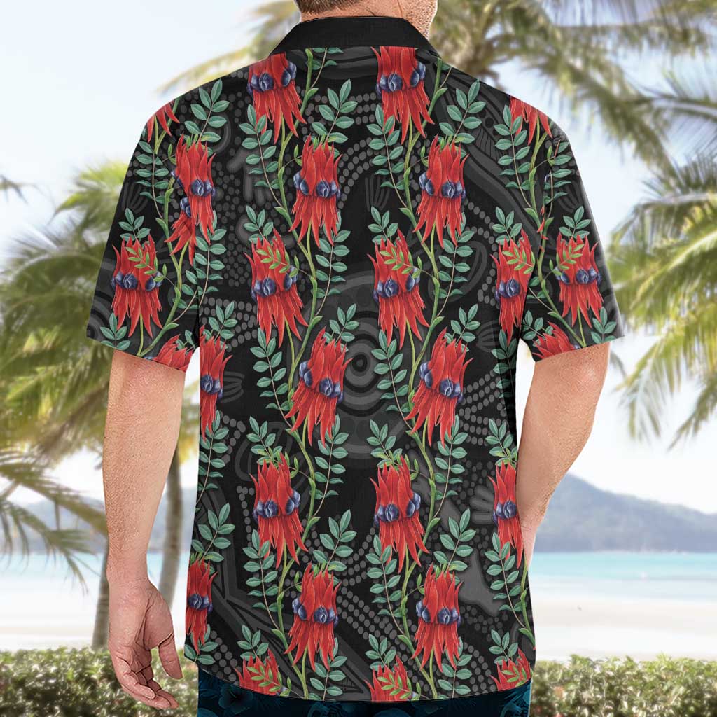 Australia Sturt's Desert Pea Hawaiian Shirt Aussie Native Flowers Indigenous Art - Aussie Hoodie