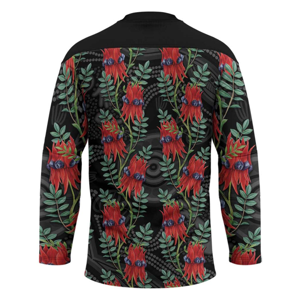 Australia Sturt's Desert Pea Hockey Jersey Aussie Native Flowers Indigenous Art - Aussie Hoodie