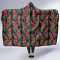 Australia Sturt's Desert Pea Hooded Blanket Aussie Native Flowers Indigenous Art - Aussie Hoodie