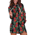 Australia Sturt's Desert Pea Hoodie Dress Aussie Native Flowers Indigenous Art - Aussie Hoodie