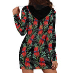 Australia Sturt's Desert Pea Hoodie Dress Aussie Native Flowers Indigenous Art - Aussie Hoodie