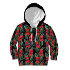 Australia Sturt's Desert Pea Kid Hoodie Aussie Native Flowers Indigenous Art - Aussie Hoodie