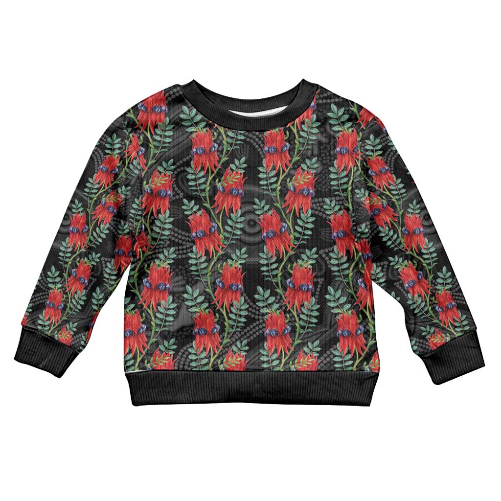 Australia Sturt's Desert Pea Kid Ugly Christmas Sweater Aussie Native Flowers Indigenous Art - Aussie Hoodie