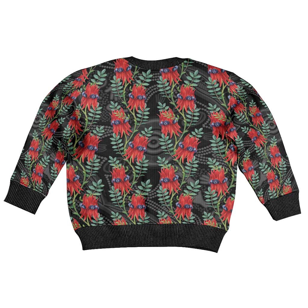Australia Sturt's Desert Pea Kid Ugly Christmas Sweater Aussie Native Flowers Indigenous Art - Aussie Hoodie
