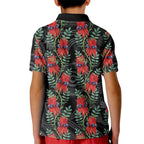 Australia Sturt's Desert Pea Kid Polo Shirt Aussie Native Flowers Indigenous Art - Aussie Hoodie