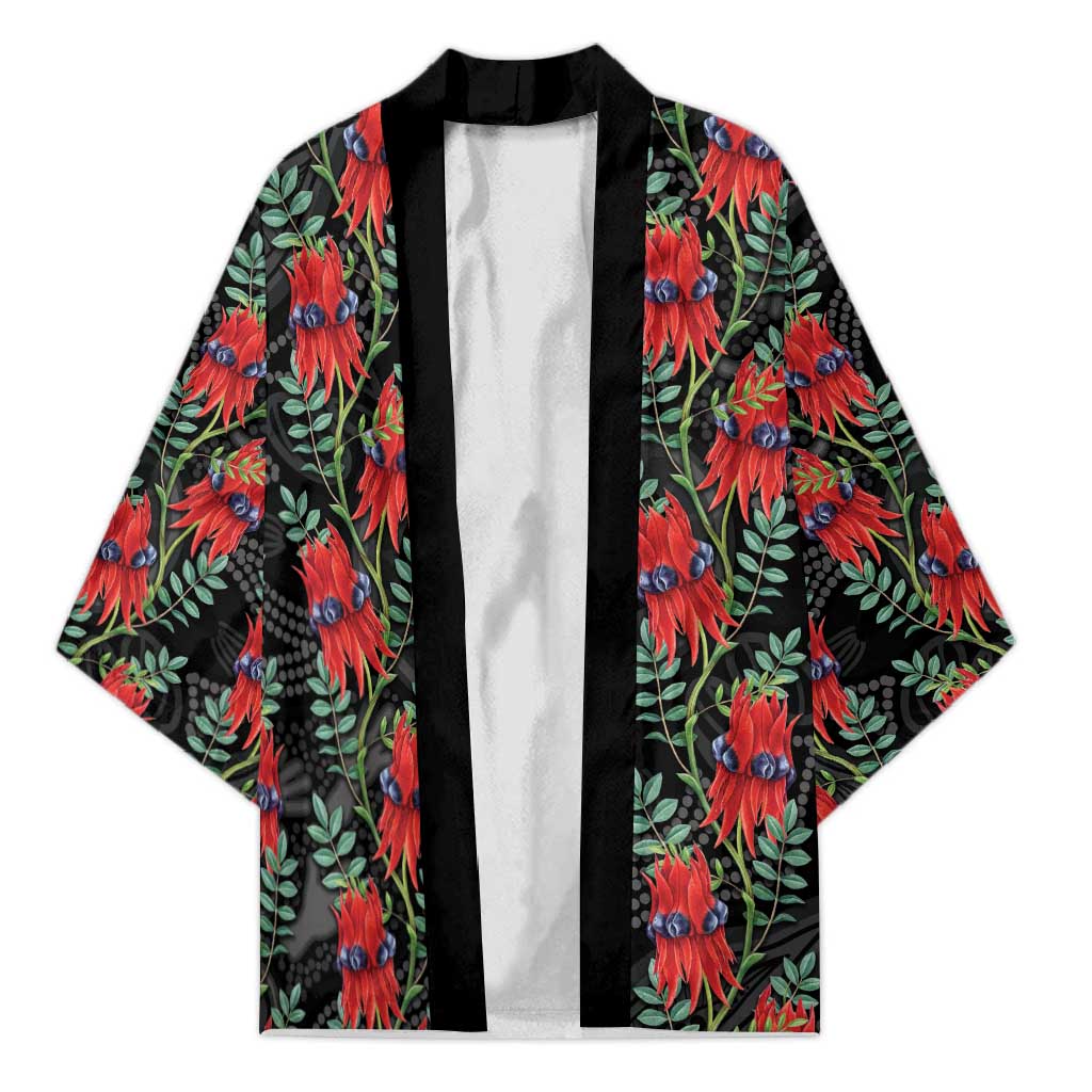 Australia Sturt's Desert Pea Kimono Aussie Native Flowers Indigenous Art - Aussie Hoodie