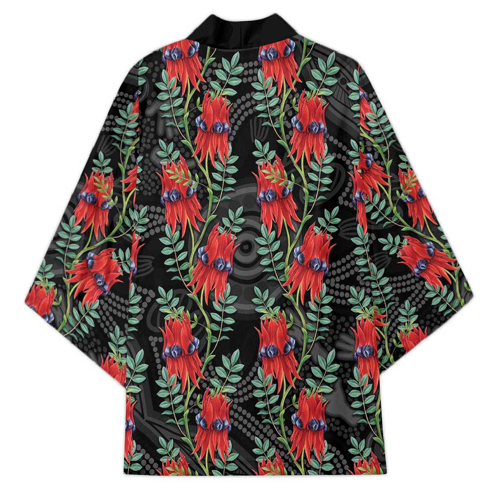 Australia Sturt's Desert Pea Kimono Aussie Native Flowers Indigenous Art - Aussie Hoodie