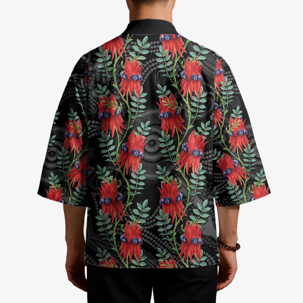 Australia Sturt's Desert Pea Kimono Aussie Native Flowers Indigenous Art - Aussie Hoodie