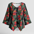 Australia Sturt's Desert Pea Kimono Sleeve Blouse Aussie Native Flowers Indigenous Art - Aussie Hoodie