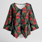 Australia Sturt's Desert Pea Kimono Sleeve Blouse Aussie Native Flowers Indigenous Art - Aussie Hoodie