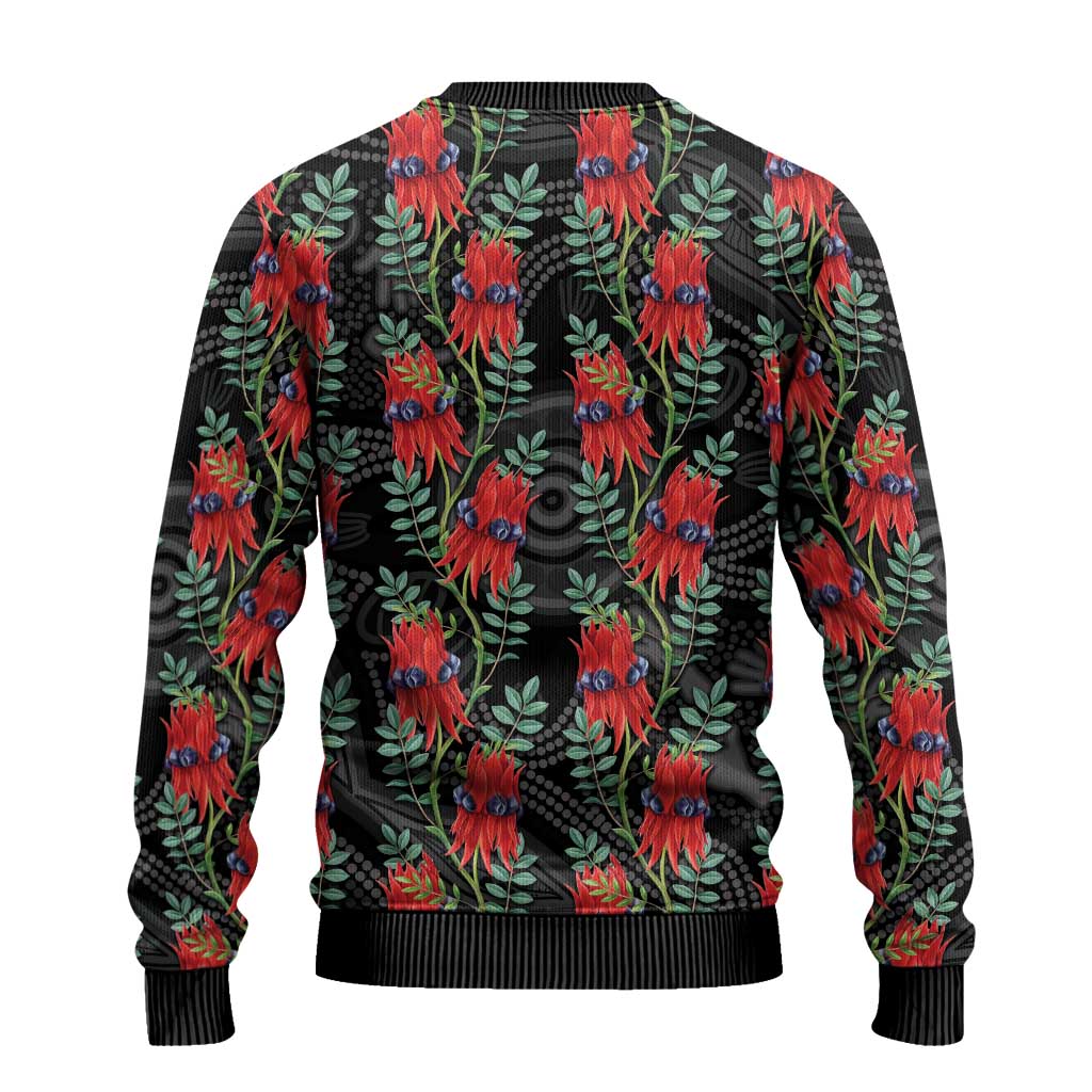 Australia Sturt's Desert Pea Ugly Christmas Sweater Aussie Native Flowers Indigenous Art - Aussie Hoodie