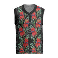 Australia Sturt's Desert Pea Christmas Knitted V-Neck Vest Aussie Native Flowers Indigenous Art - Aussie Hoodie