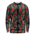 Australia Sturt's Desert Pea Long Sleeve Shirt Aussie Native Flowers Indigenous Art - Aussie Hoodie