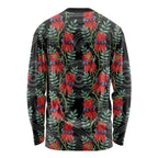 Australia Sturt's Desert Pea Long Sleeve Shirt Aussie Native Flowers Indigenous Art - Aussie Hoodie