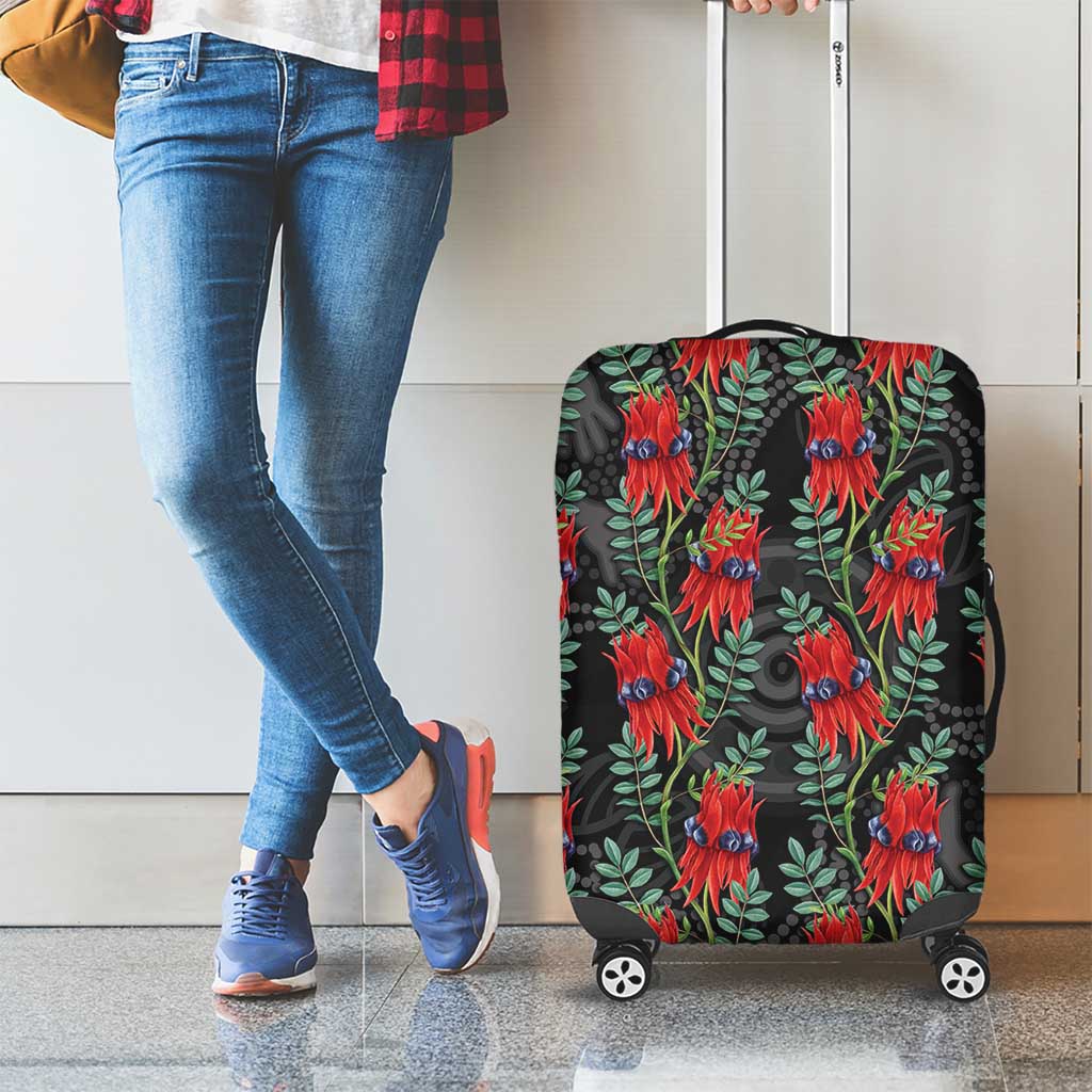Australia Sturt's Desert Pea Luggage Cover Aussie Native Flowers Indigenous Art - Aussie Hoodie