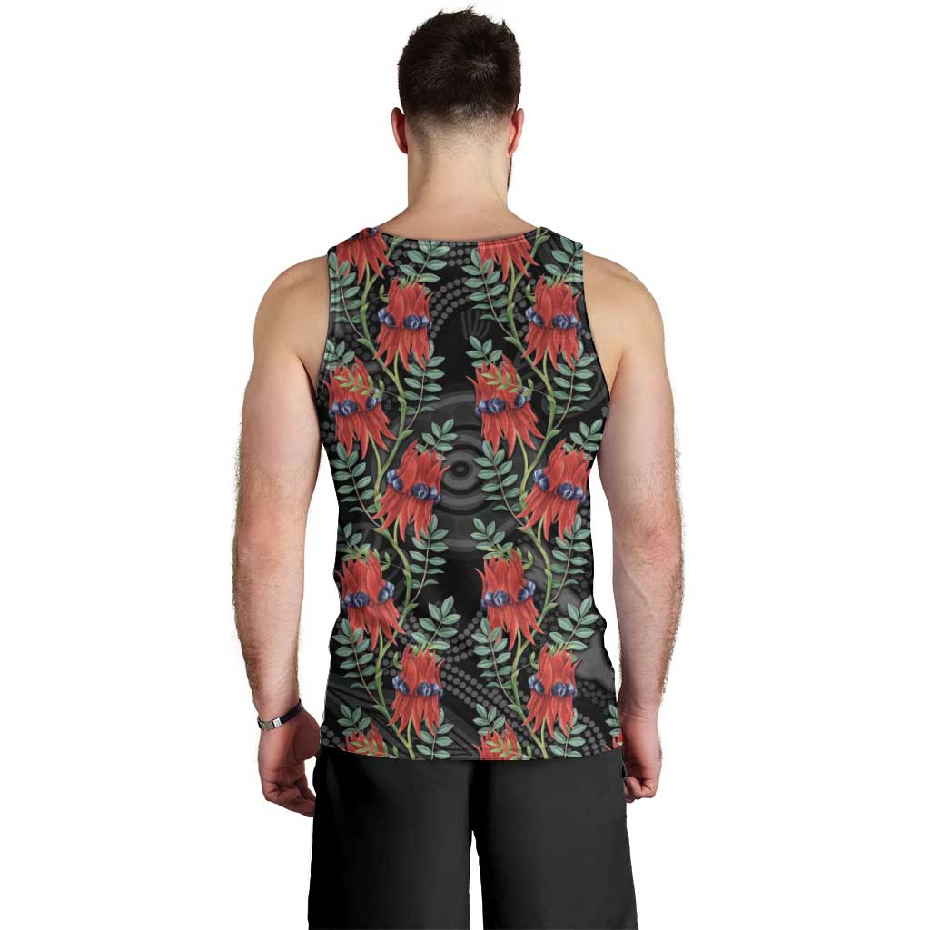 Australia Sturt's Desert Pea Men Tank Top Aussie Native Flowers Indigenous Art - Aussie Hoodie