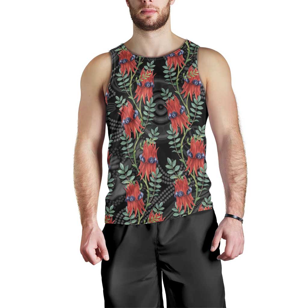 Australia Sturt's Desert Pea Men Tank Top Aussie Native Flowers Indigenous Art - Aussie Hoodie