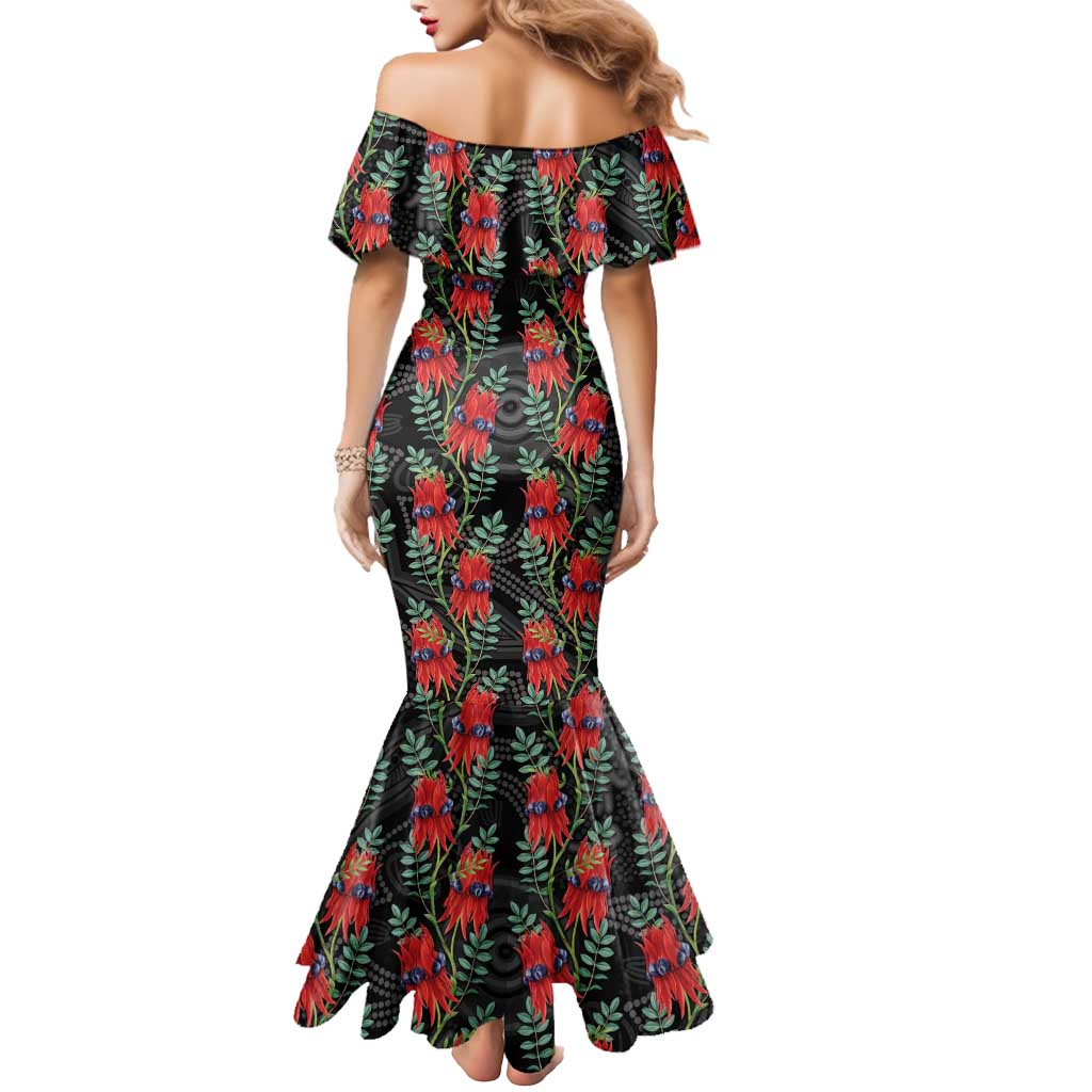 Australia Sturt's Desert Pea Mermaid Dress Aussie Native Flowers Indigenous Art - Aussie Hoodie
