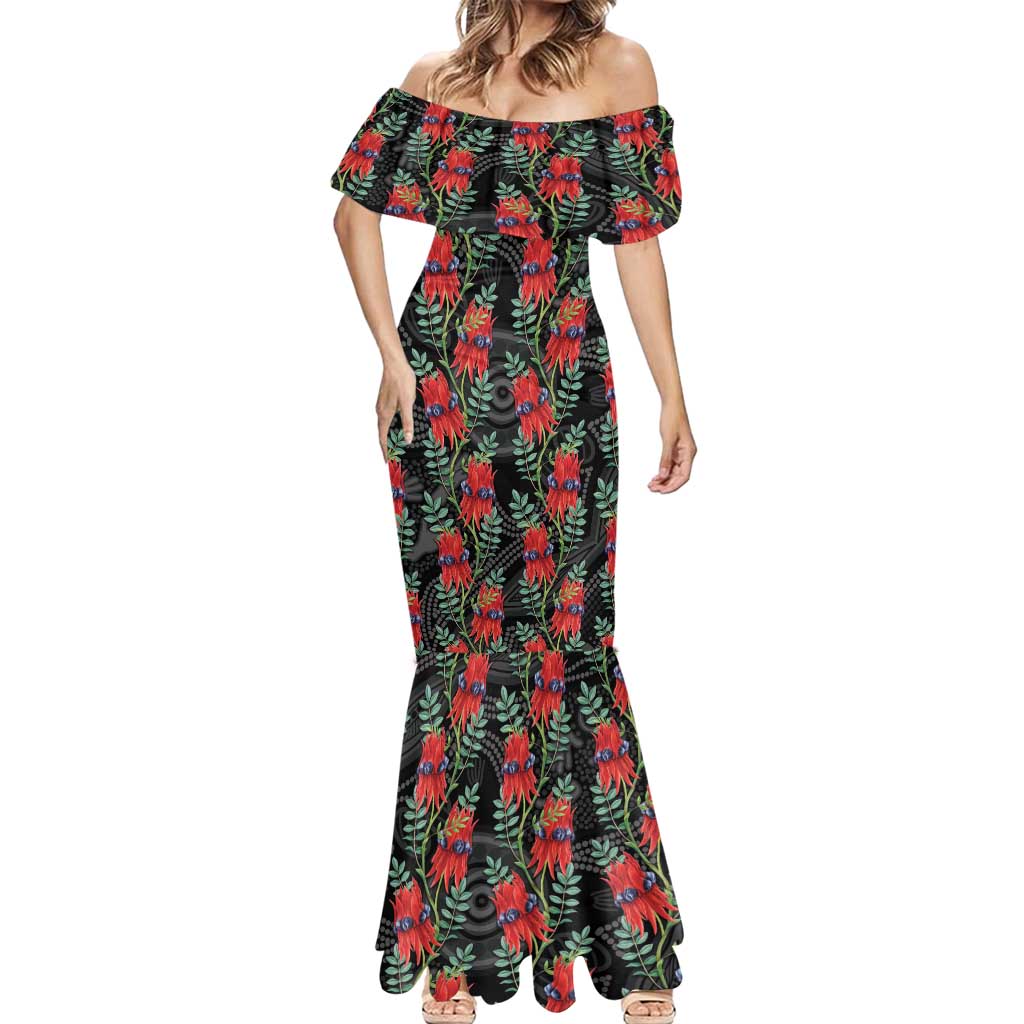 Australia Sturt's Desert Pea Mermaid Dress Aussie Native Flowers Indigenous Art - Aussie Hoodie