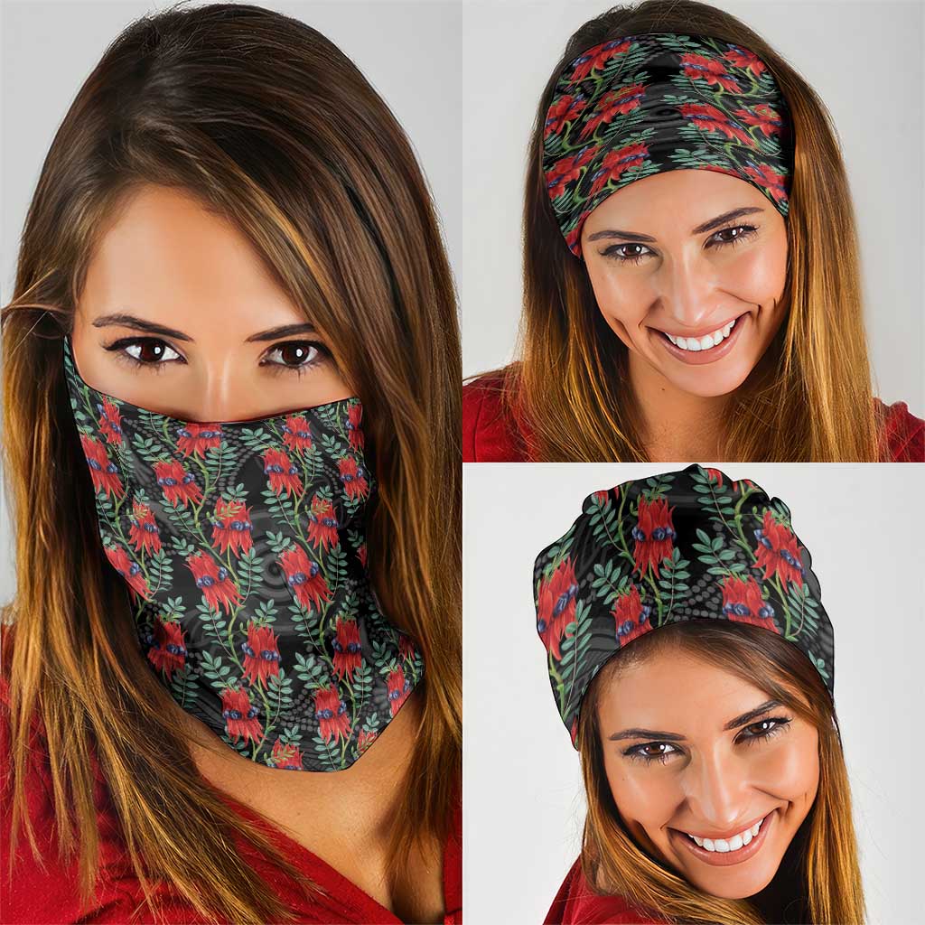 Australia Sturt's Desert Pea Neck Gaiter Aussie Native Flowers Indigenous Art - Aussie Hoodie