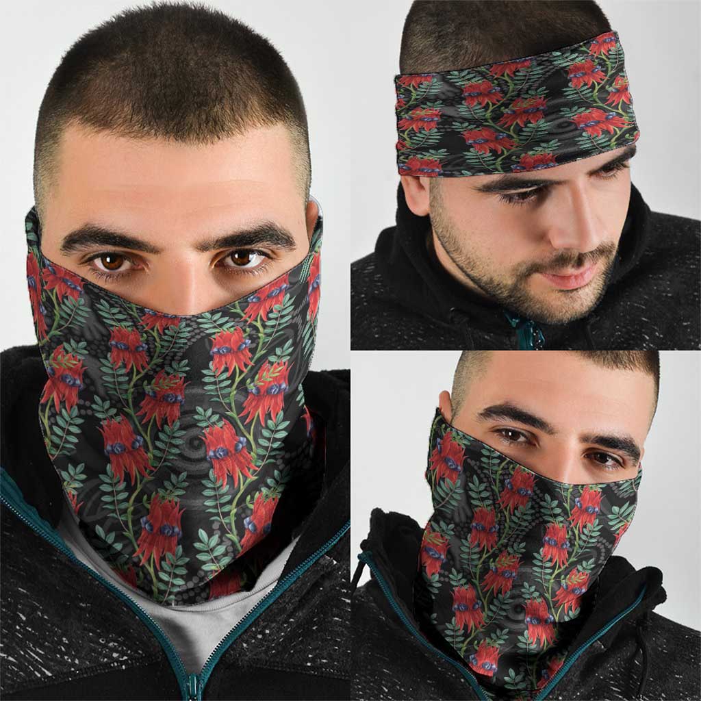 Australia Sturt's Desert Pea Neck Gaiter Aussie Native Flowers Indigenous Art - Aussie Hoodie