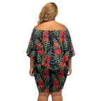 Australia Sturt's Desert Pea Off Shoulder Short Dress Aussie Native Flowers Indigenous Art - Aussie Hoodie