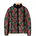 Australia Sturt's Desert Pea Padded Jacket Aussie Native Flowers Indigenous Art - Aussie Hoodie