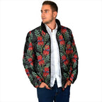 Australia Sturt's Desert Pea Padded Jacket Aussie Native Flowers Indigenous Art - Aussie Hoodie