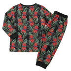 Australia Sturt's Desert Pea Christmas Pajama Set Aussie Native Flowers Indigenous Art - Aussie Hoodie