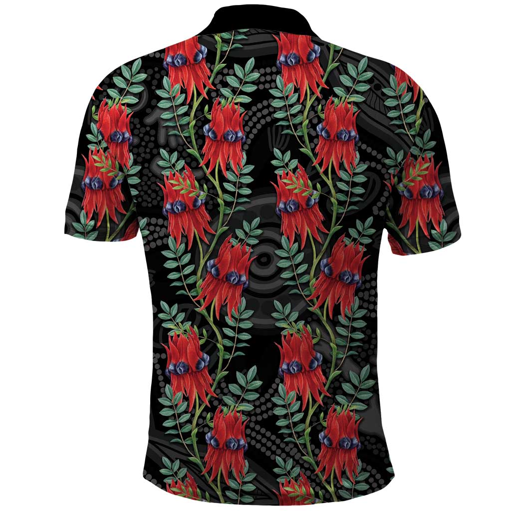 Australia Sturt's Desert Pea Polo Shirt Aussie Native Flowers Indigenous Art - Aussie Hoodie