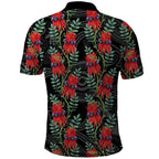 Australia Sturt's Desert Pea Polo Shirt Aussie Native Flowers Indigenous Art - Aussie Hoodie