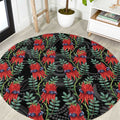 Australia Sturt's Desert Pea Round Carpet Aussie Native Flowers Indigenous Art - Aussie Hoodie
