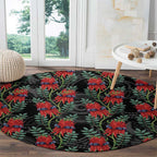 Australia Sturt's Desert Pea Round Carpet Aussie Native Flowers Indigenous Art - Aussie Hoodie