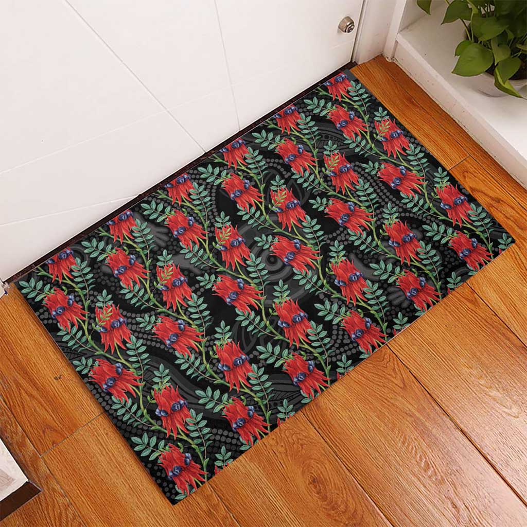 Australia Sturt's Desert Pea Rubber Doormat Aussie Native Flowers Indigenous Art - Aussie Hoodie