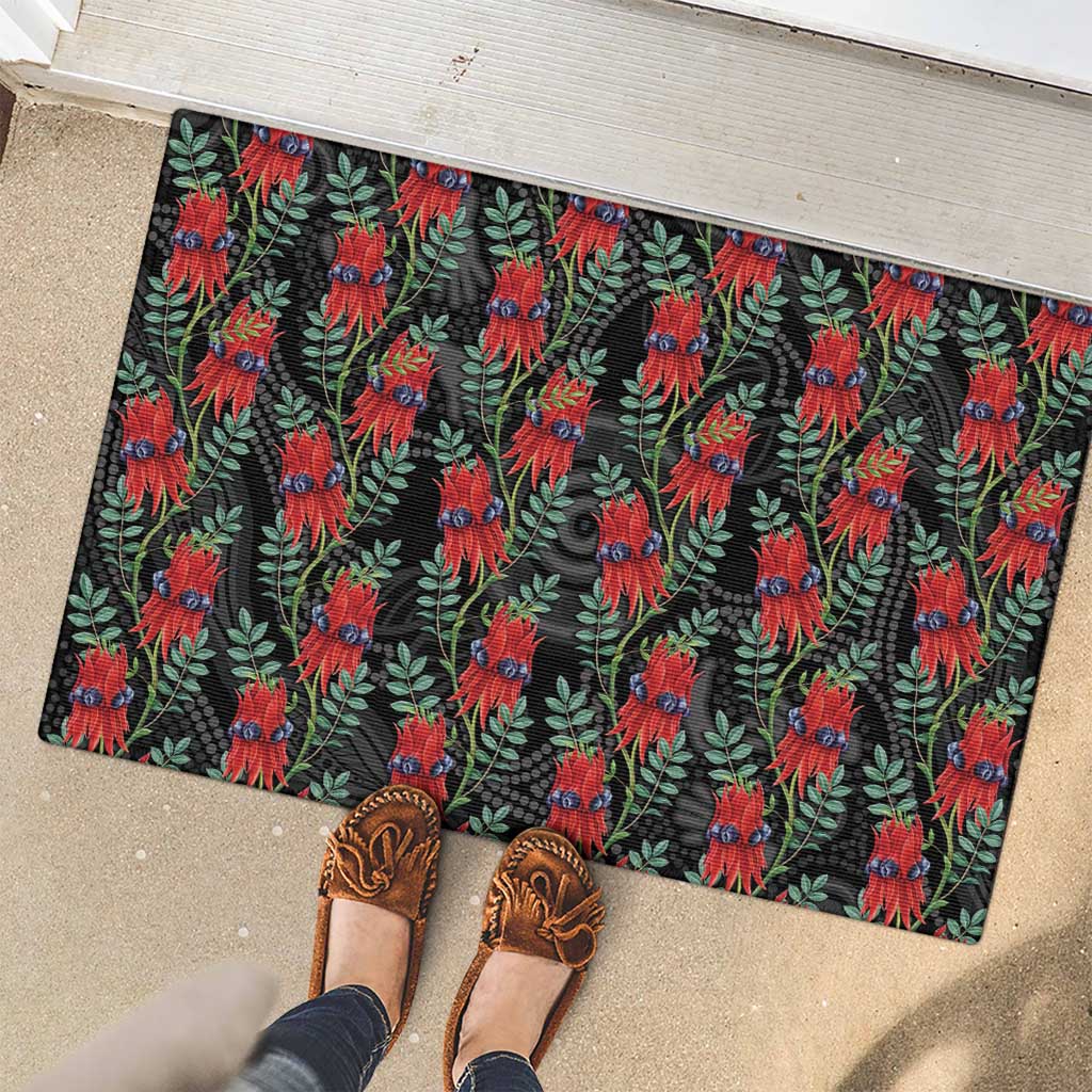 Australia Sturt's Desert Pea Rubber Doormat Aussie Native Flowers Indigenous Art - Aussie Hoodie