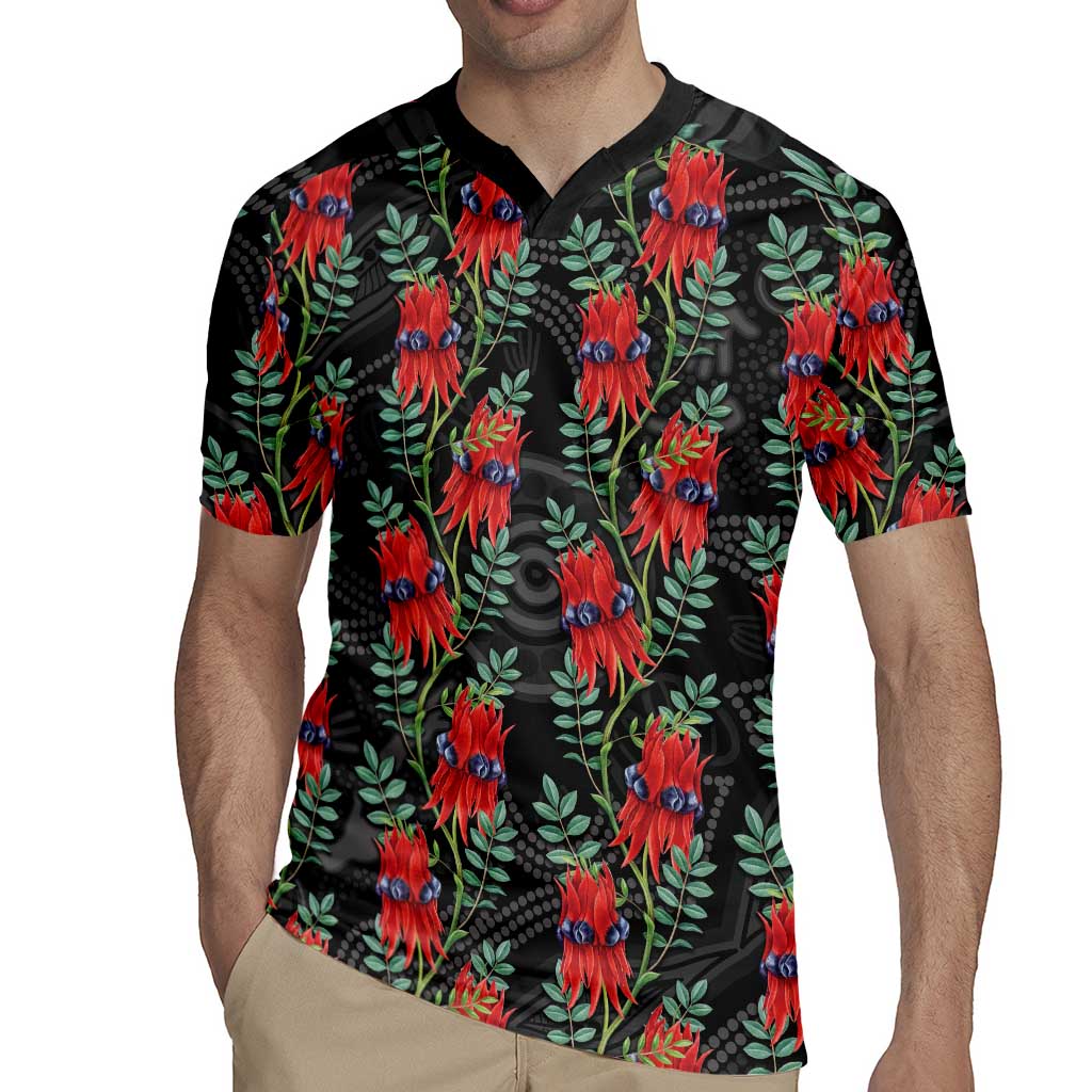 Australia Sturt's Desert Pea Rugby Jersey Aussie Native Flowers Indigenous Art - Aussie Hoodie