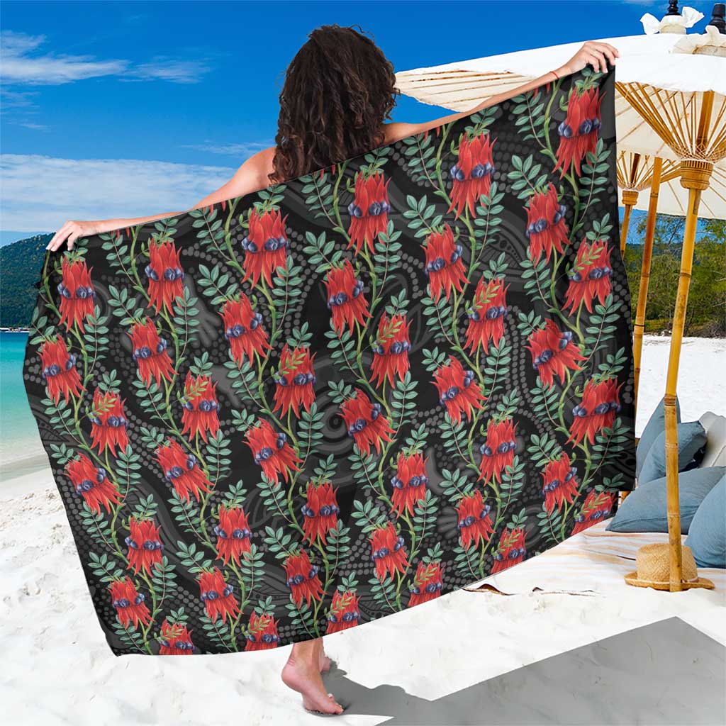 Australia Sturt's Desert Pea Sarong Aussie Native Flowers Indigenous Art - Aussie Hoodie