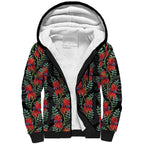 Australia Sturt's Desert Pea Sherpa Hoodie Aussie Native Flowers Indigenous Art - Aussie Hoodie
