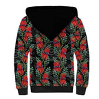 Australia Sturt's Desert Pea Sherpa Hoodie Aussie Native Flowers Indigenous Art - Aussie Hoodie