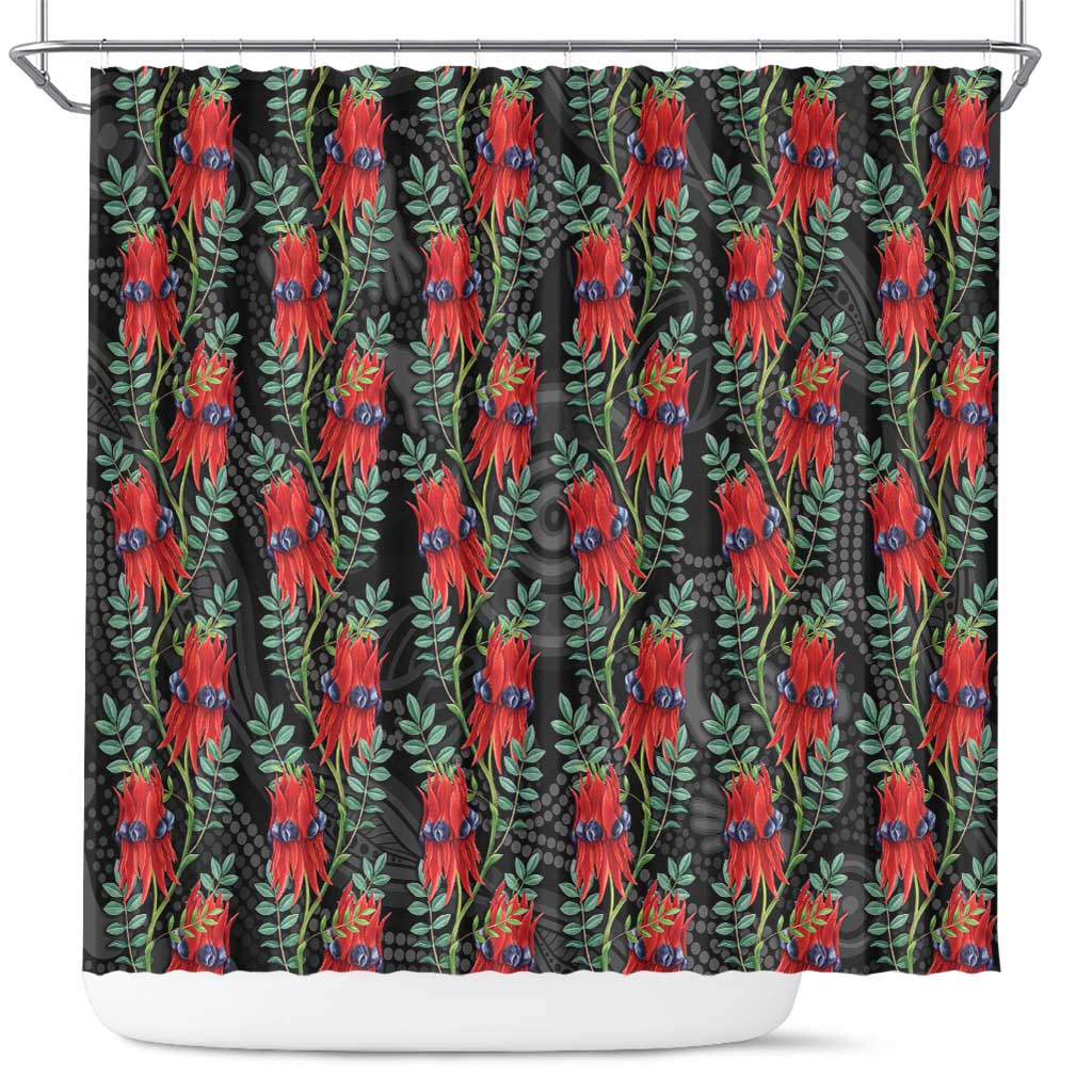 Australia Sturt's Desert Pea Shower Curtain Aussie Native Flowers Indigenous Art - Aussie Hoodie